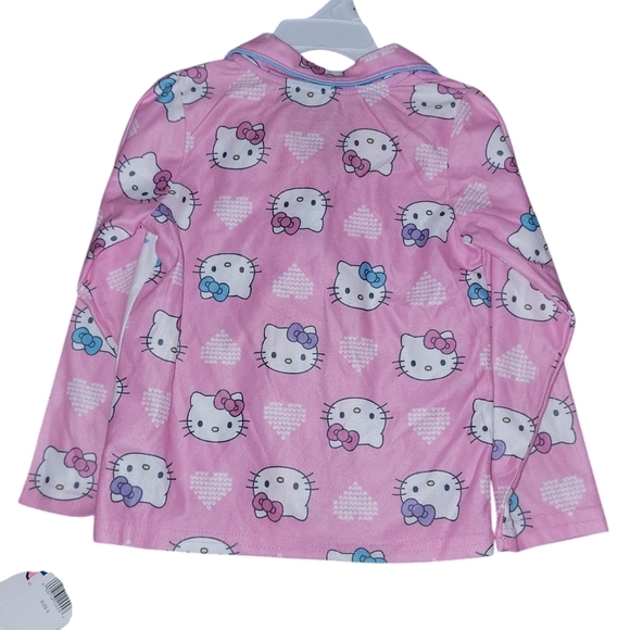 Hello Kitty Pink Kids Pajama top Button down, Long sleeve NWT Size 4 - Picture 8 of 8